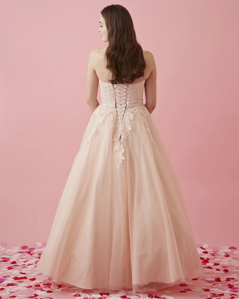 Ball Gown Maxi Sweetheart Sleeveless Tulle Corset Back Dress With Appliques view 2