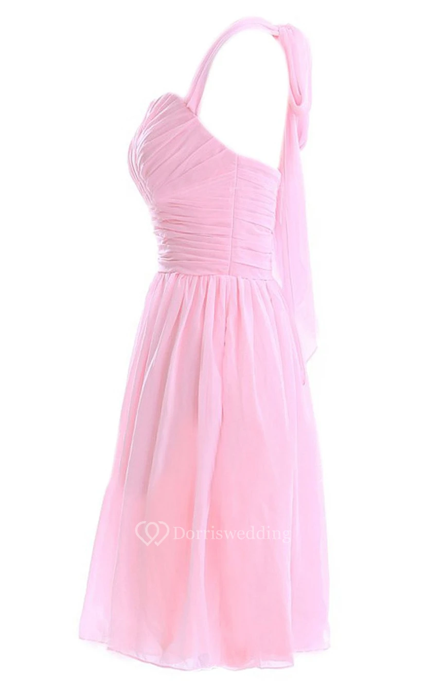 Queen Anne Red Wedding Dress With Ruching and Bow view 2