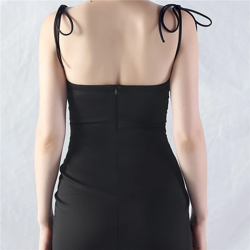 Double-Binding Waist-Shaped Ears Adjustable Satin Evening Dress view 57
