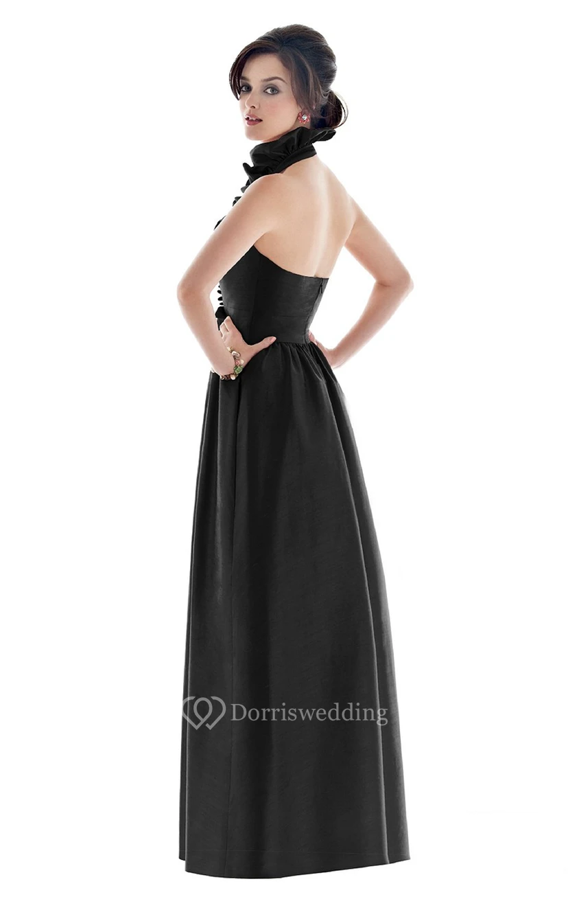 Floor-Length Charming Halter Dress With Zipepr Back view 3