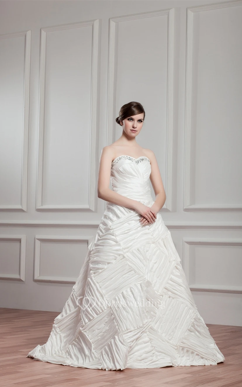 Sweetheart A-Line Ruched Gown With Stress view 7