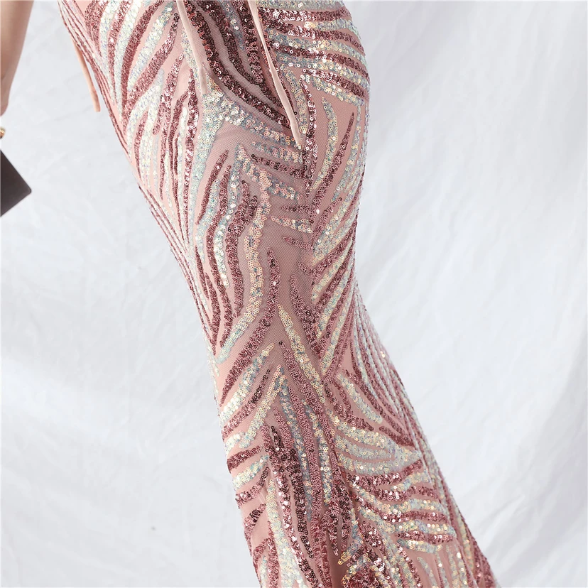 Double-Binding Rope-Binding Craft-Made Ostrich Feather Encrypted Laminated Beads High-End Evening Dress view 30