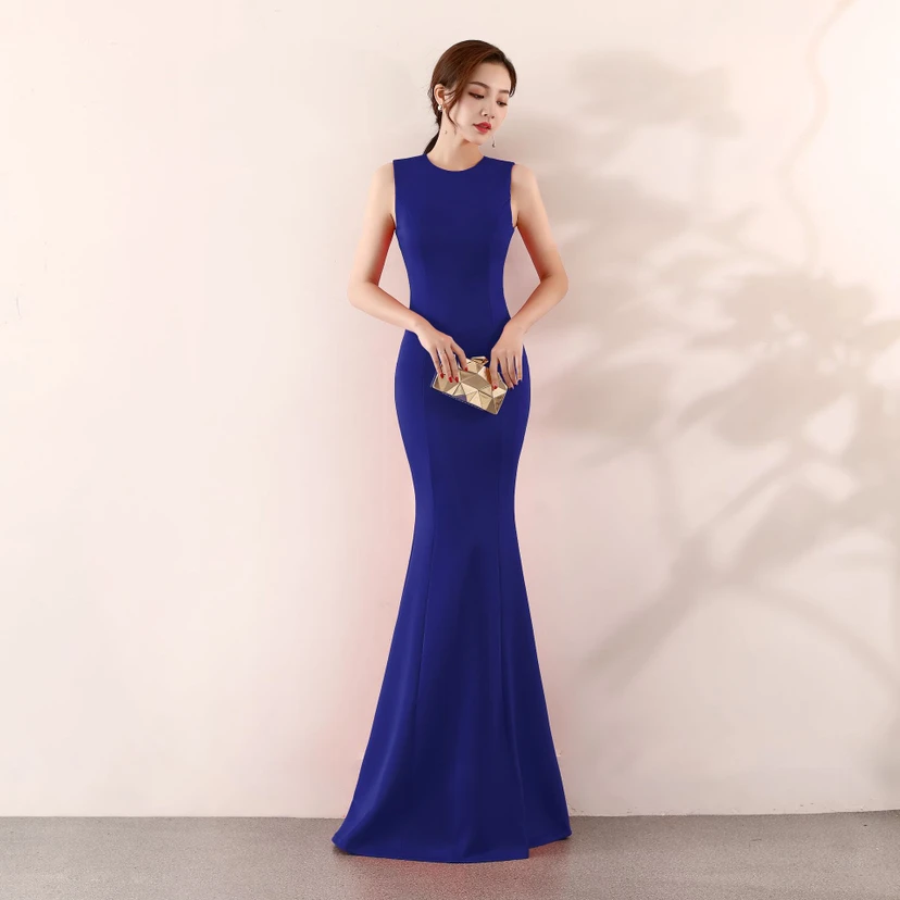 Robe de soirée élégante sirène pour mariée, longue et élégante, idéale pour un banquet ou des fiançailles. Jupe longue pour femme. view 36