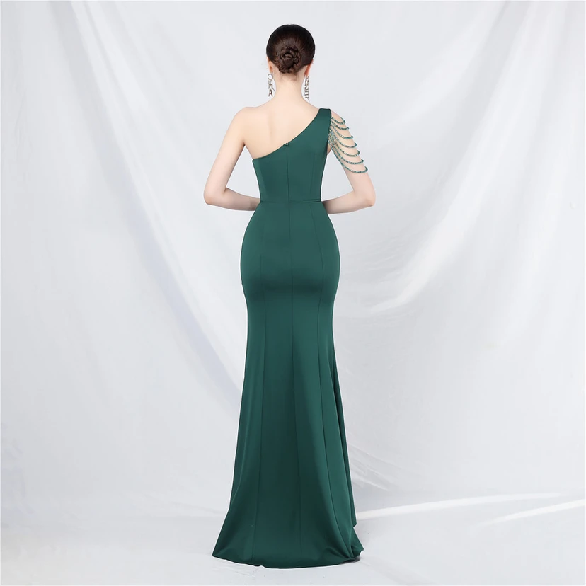 Craft Beading Flower Dinner Wedding Celebration Car Model Long Evening Dress view 44