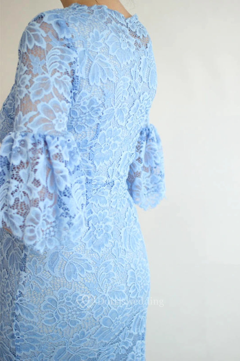Sheath Illusion Half Sleeve Empire Dress view 2