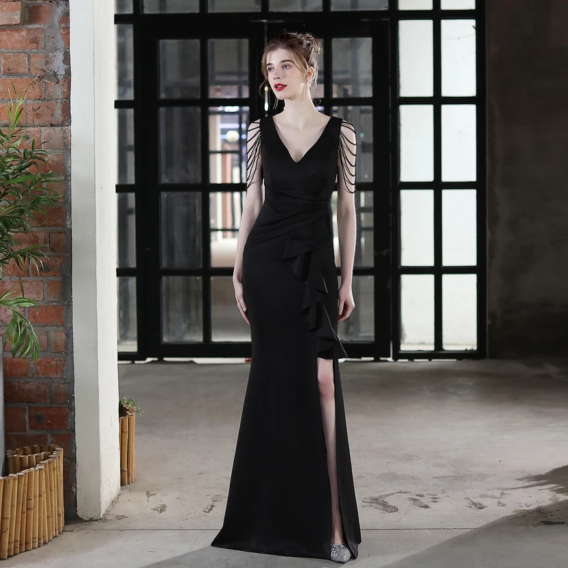 Toast Dress Bride Long Sling Thank-You Banquet Slim Fishtail Skirt Wedding Car Model Exhibition Dress view 12