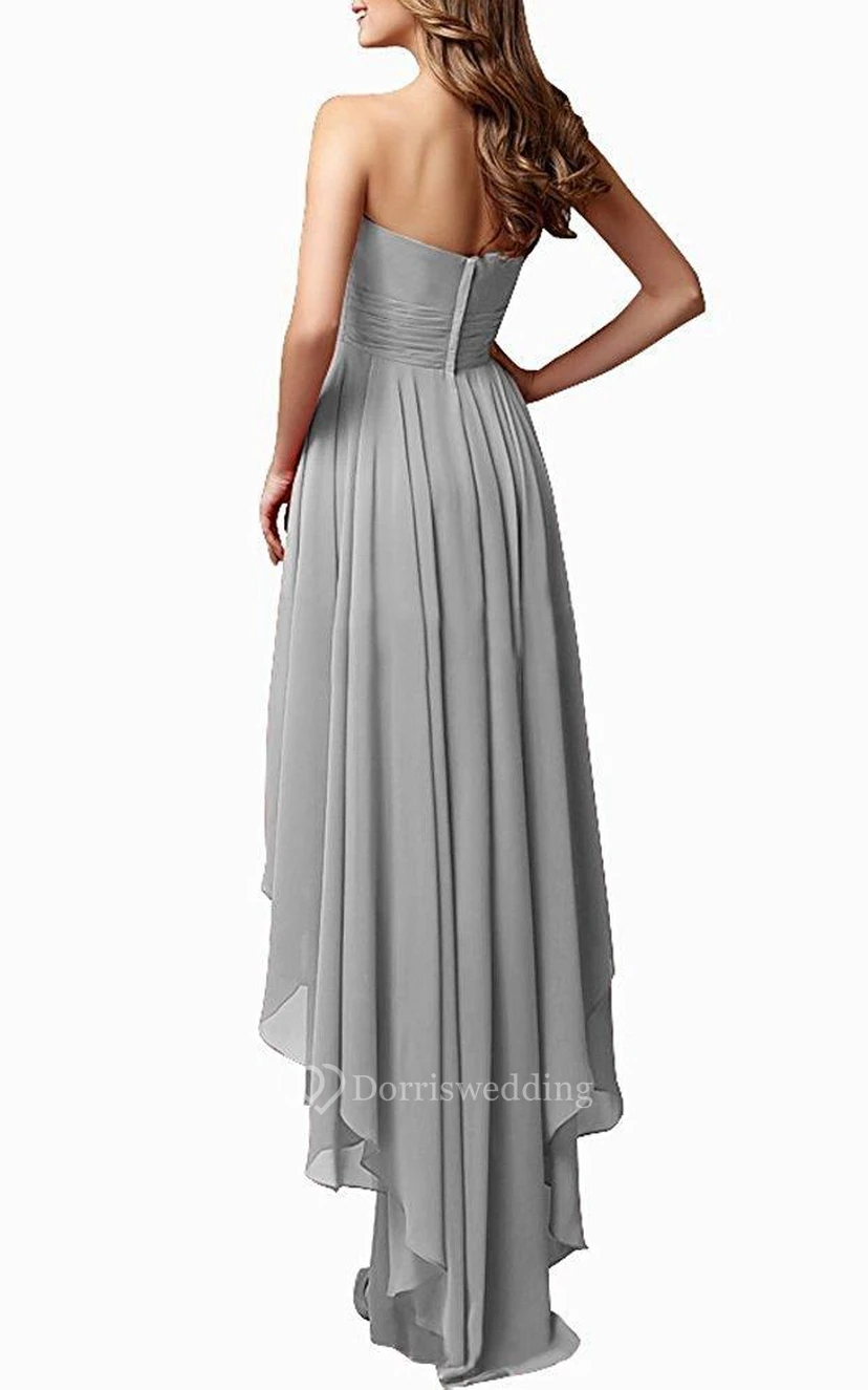 Silver Sweetheart High Low Dress With Layered Skirt view 2