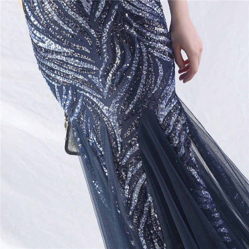 Layered Beads Spliced ​​Mesh High-End Evening Dress view 73