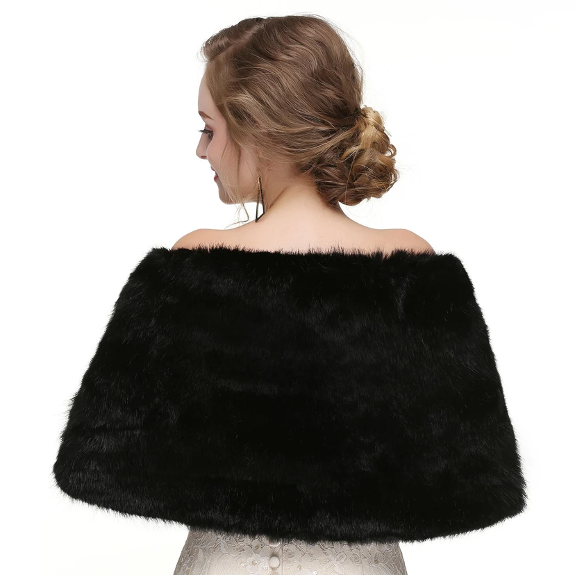 Bridal Winter Warm Wool Cape High-End Fur Wedding Dress Fox Fur Waistcoat view 9