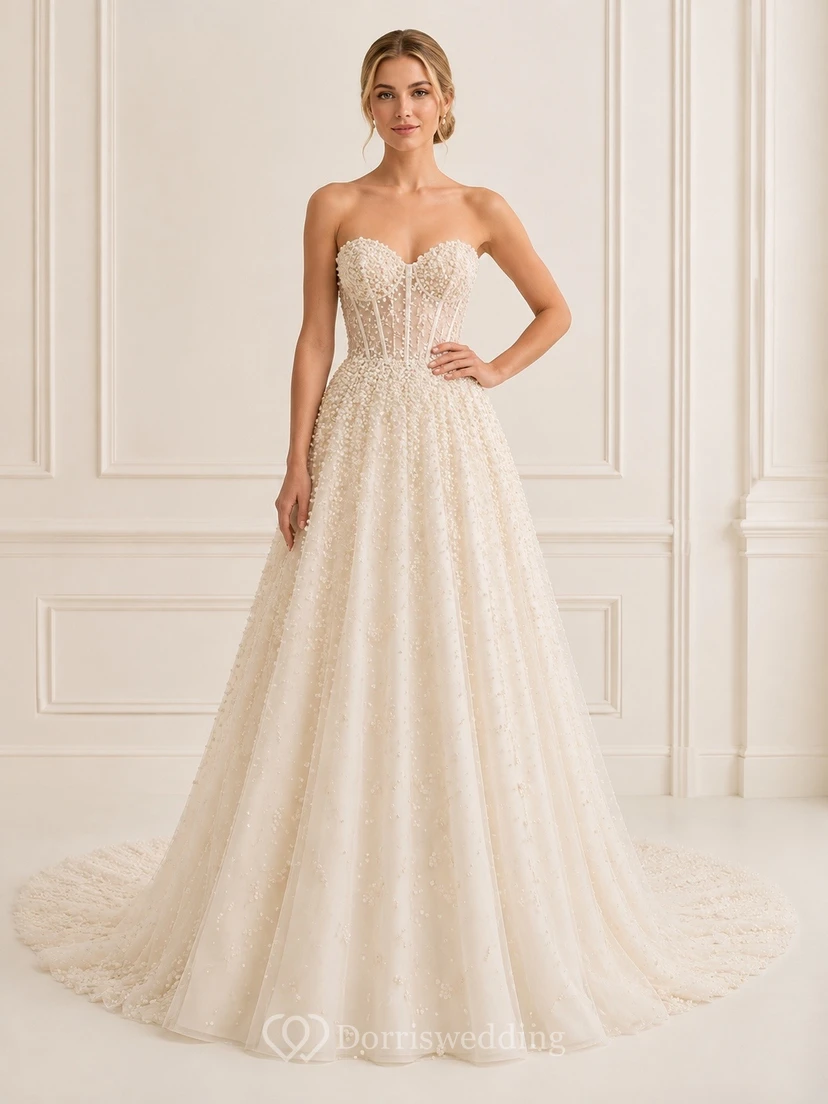 Vestido de novia elegante y formal para ceremonia nupcial, estilo tubo, con detalles fruncidos.