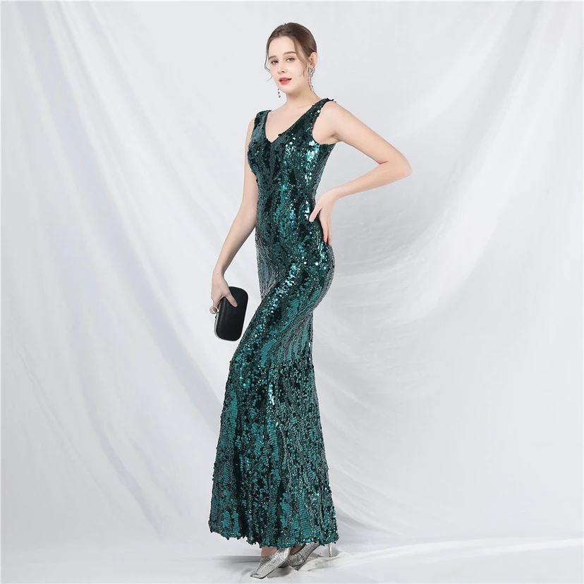 Robe de soirée longue à sequins irisés, nouvelle création view 44