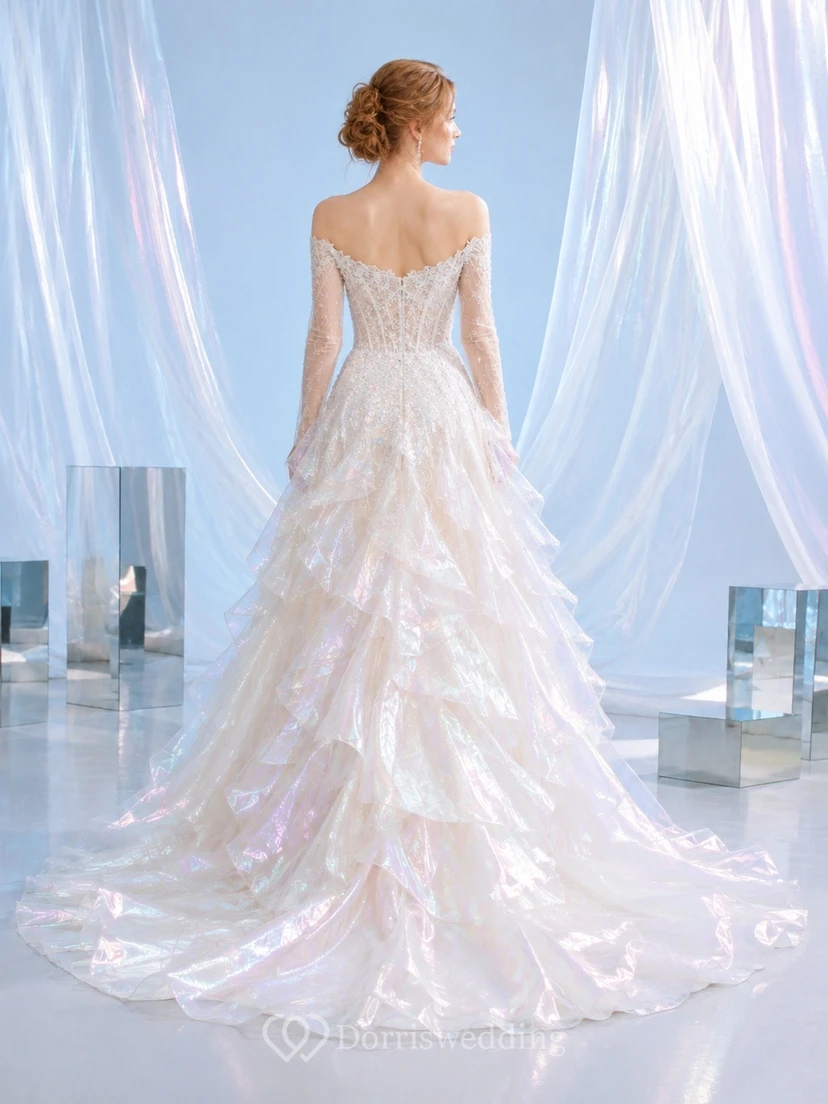 Vestido de novia bohemio romántico elegante con escote corazón, edición D, corte A y encaje. view 2