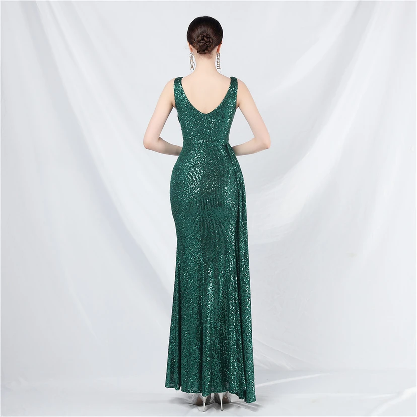Cross-Border Dress Sequined Ribbon Long Evening Dress view 33