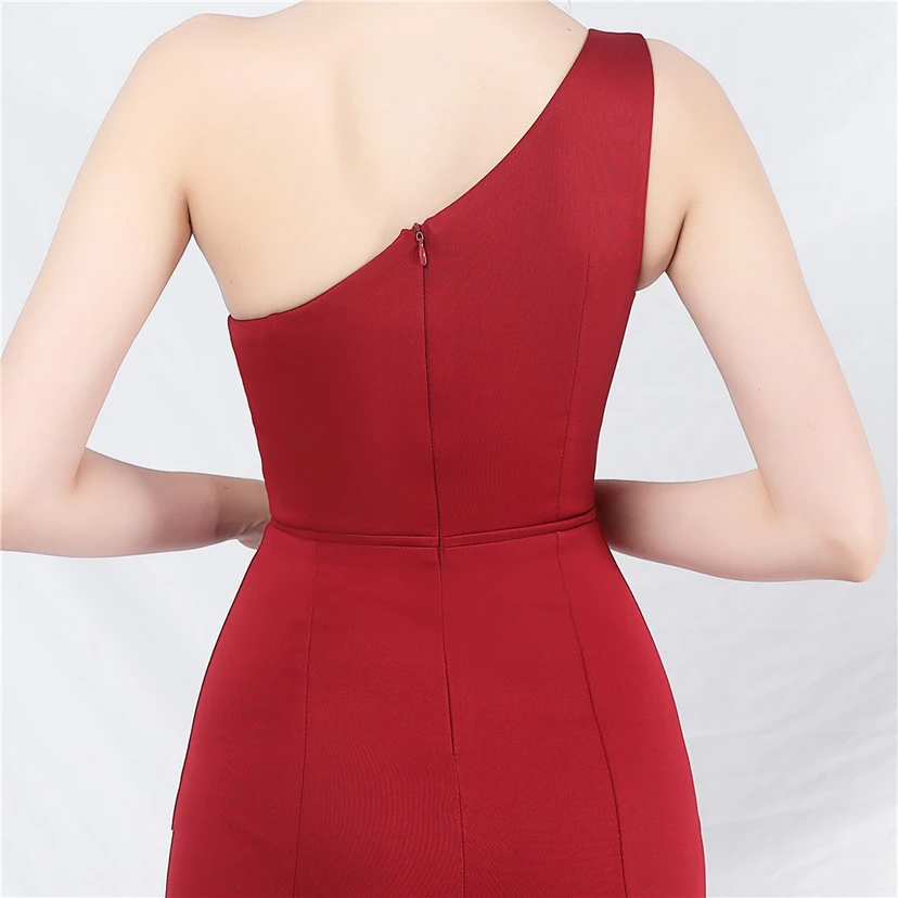 Unique Fashion Flower Design Simple And Elegant One-Shoulder Long Dress High-End Evening Dress view 25