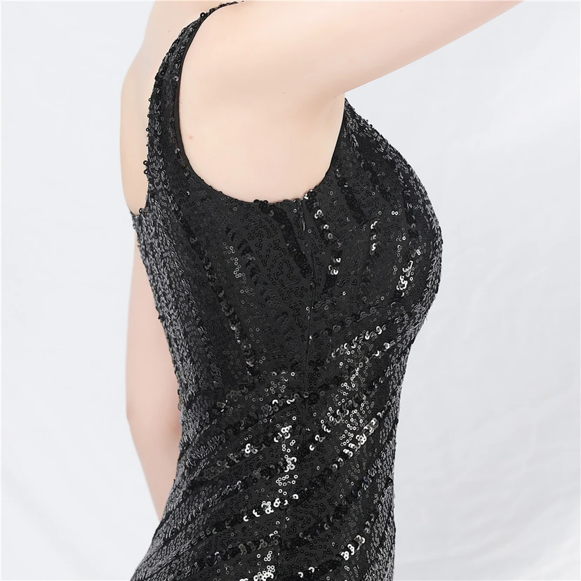 Robe de soirée longue à sequins et perles artisanales view 10