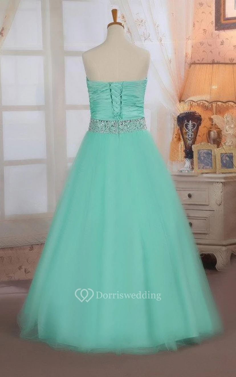 Sweetheart Ruched Tukke Ball Gown With Beading  view 2