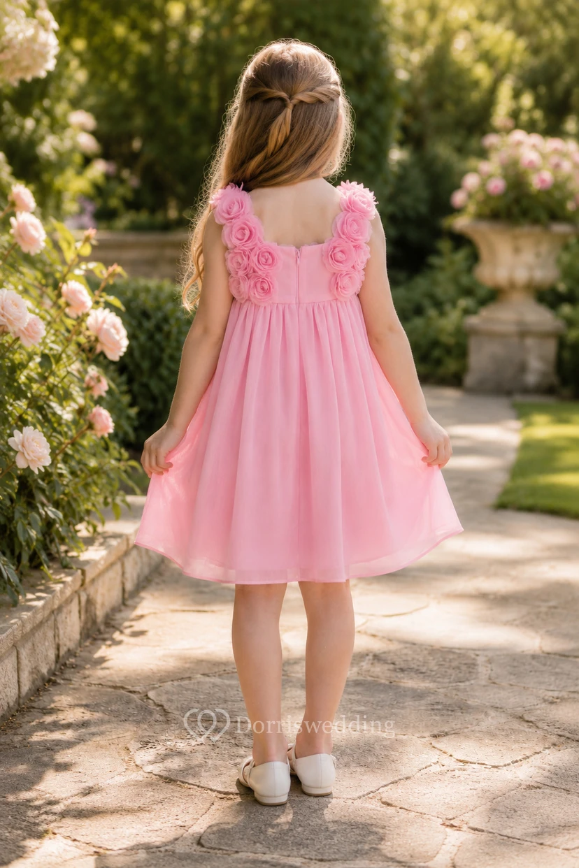 Knee-Length Sleeveless Chiffon Flower Girl Dress view 2