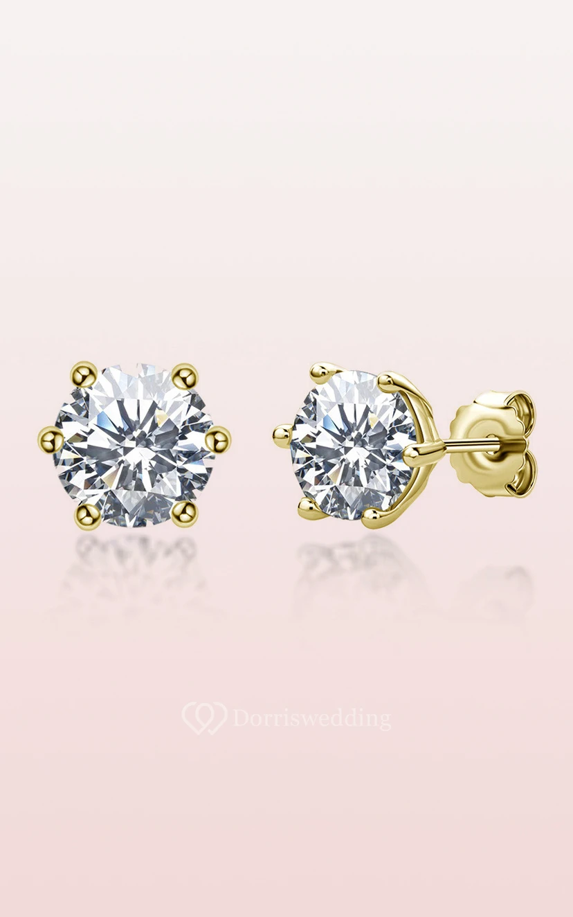 Fine Moissanite Stud Earrings view 2