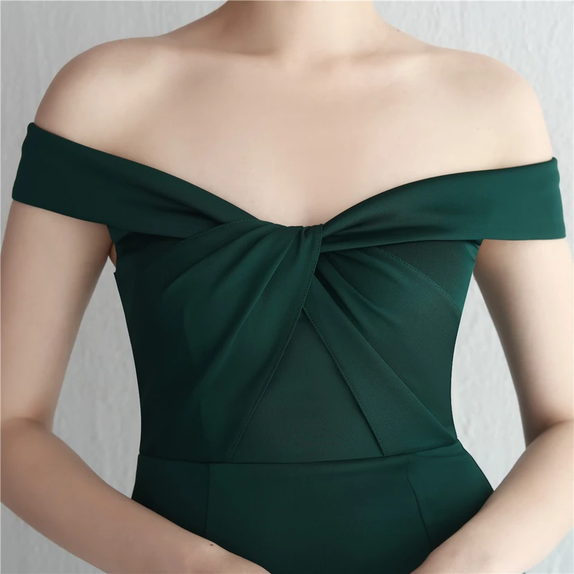 Vestido largo de satén ajustado de un solo hombro para cenas de celebridades, con falda de cola de pez ajustada, vestido de exhibición para modelos de autos de boda view 7