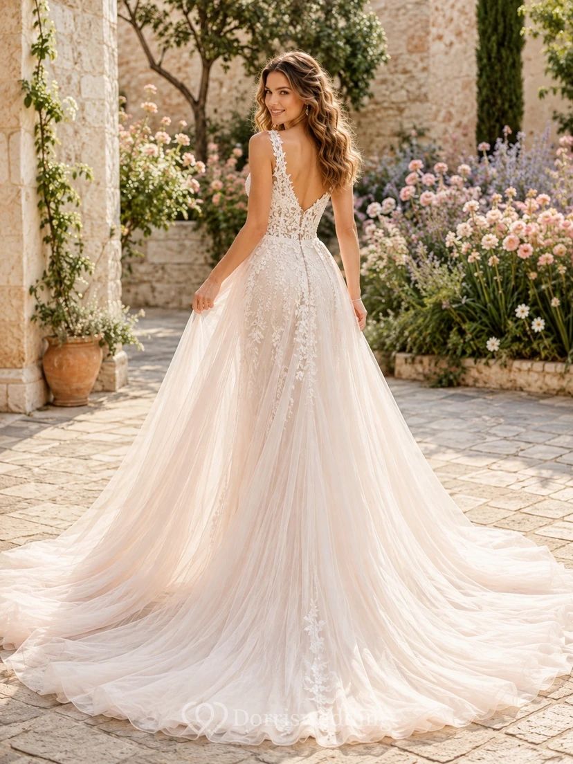 Simple Mermaid Satin Bridal Refined Wedding Dress Strapless view 2