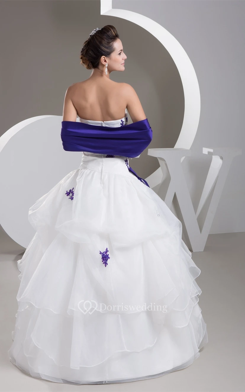 Sweetheart Ruffled Wrap and Ball-Gown With Lace view 5