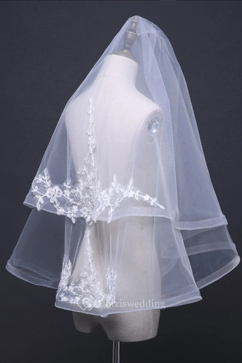Lace Applique Lace Applique Elegant Beautiful Wedding Veil view 2