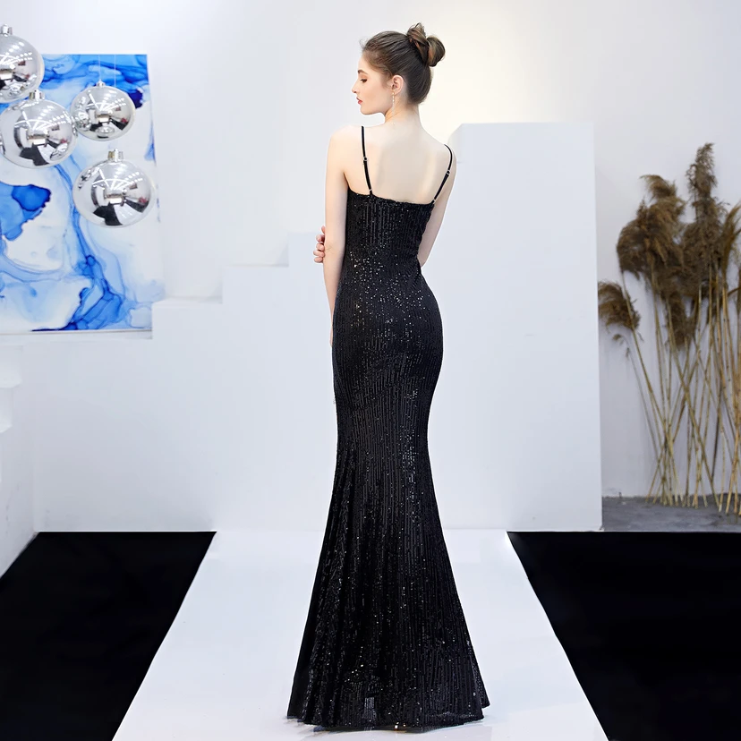 Märchenhaftes, verträumtes Promi-Party-, sexy, langes, schlankes Abendkleid mit Meerjungfrauenschnitt view 43