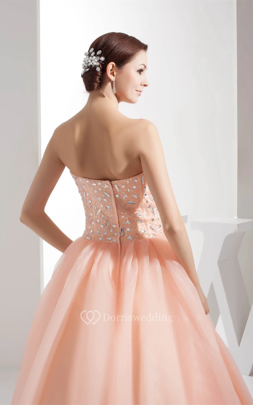 Sweetheart A-Line Pleated Ball-Gown With Gemmed Bodice view 7