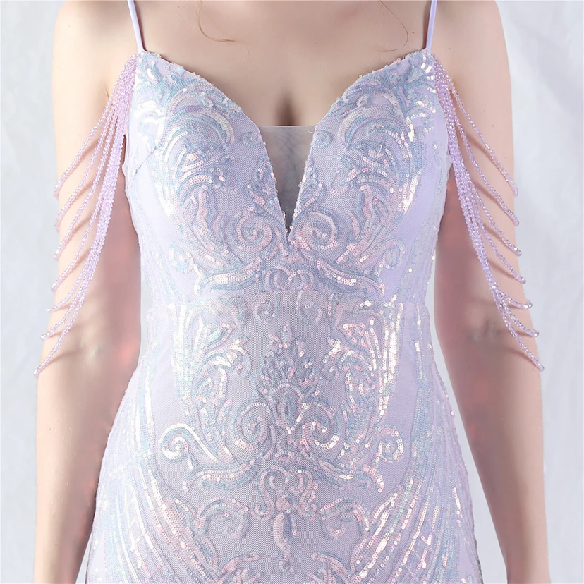 Handgefertigte Perlen, festes Netz, Positionierungsblumenperlen, Spleißnetz, heißes Tanz-Feier-Performance-Kleid view 68