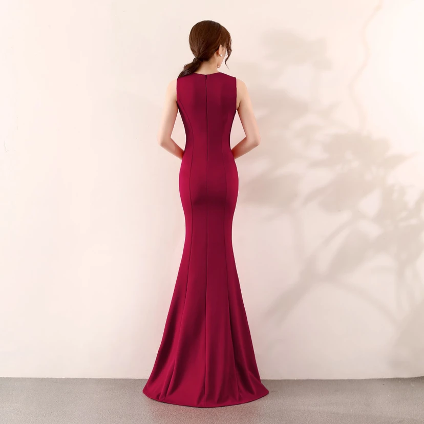 Robe de soirée élégante sirène pour mariée, longue et élégante, idéale pour un banquet ou des fiançailles. Jupe longue pour femme. view 46