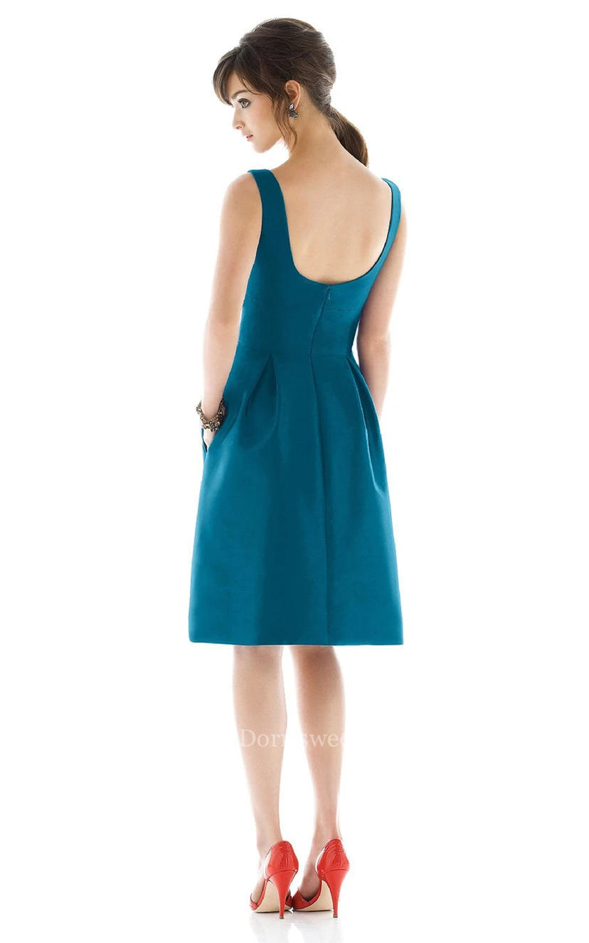 Lovely A-Line Sleeveless Dress With Ziper Back view 2