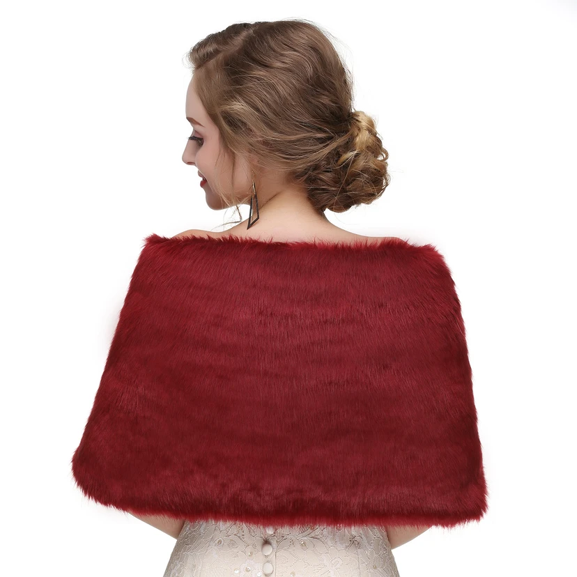 Bridal Winter Warm Wool Cape High-End Fur Wedding Dress Fox Fur Waistcoat view 14