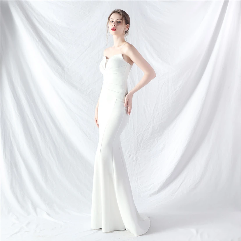 Craft Dress Sexy Off-Shoulder Wrapped Chest Satin Evening Dress view 59