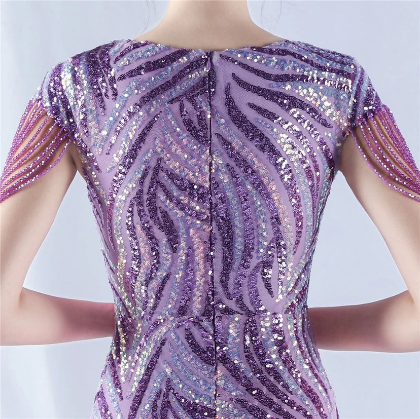 A-Line Big Swing Dress Skirt Encrypted Sequined Craft Beaded Evening Dress view 61