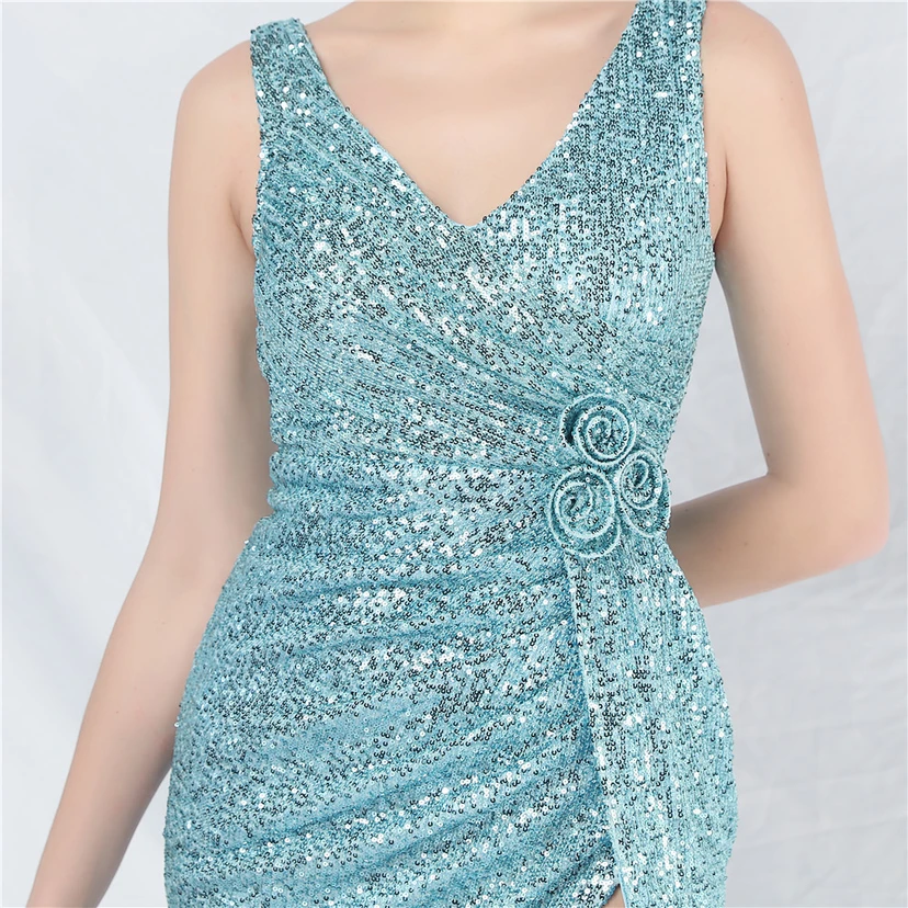 Craft Flower Sequined Sexy Short Skirt Daily Small Dress view 71