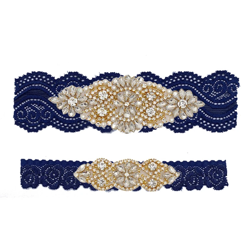 Latest Rhinestone Beaded Double Garters view 7