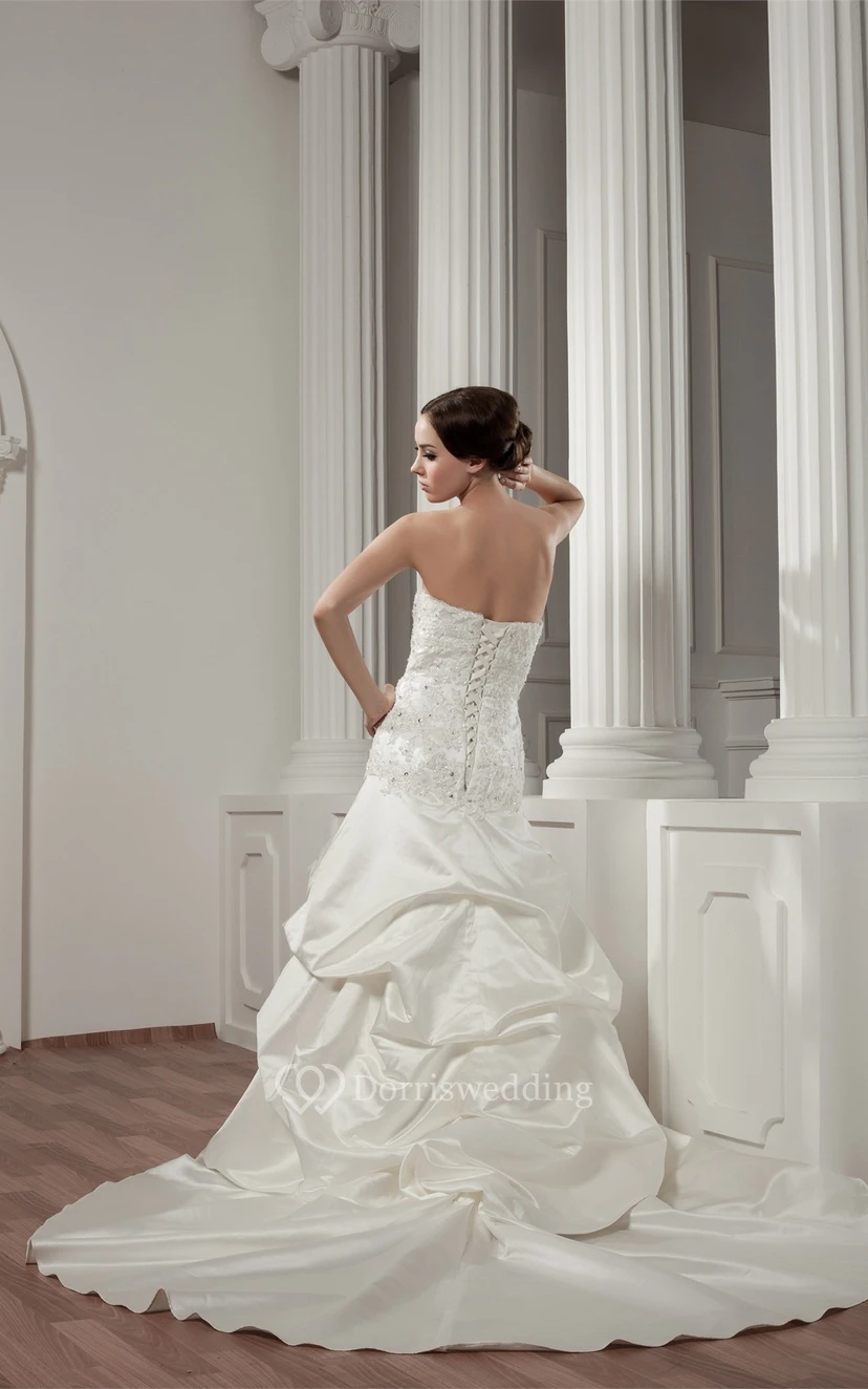 Long-Sleeve Lace Pick-Up Bolero and Dress With Beading view 2