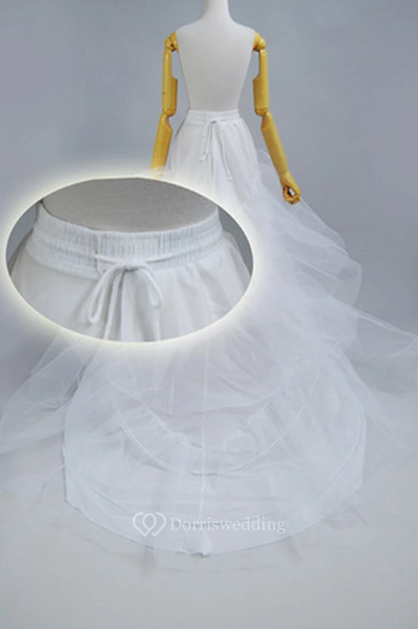 Trailing Wedding Dress Skirt Petticoat with Three Tulle Two-Layer Steel Ring Trailing Hard Mesh view 2