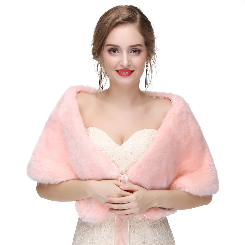 Bridal Winter Warm Wool Cape High-End Fur Wedding Dress Fox Fur Waistcoat view 10