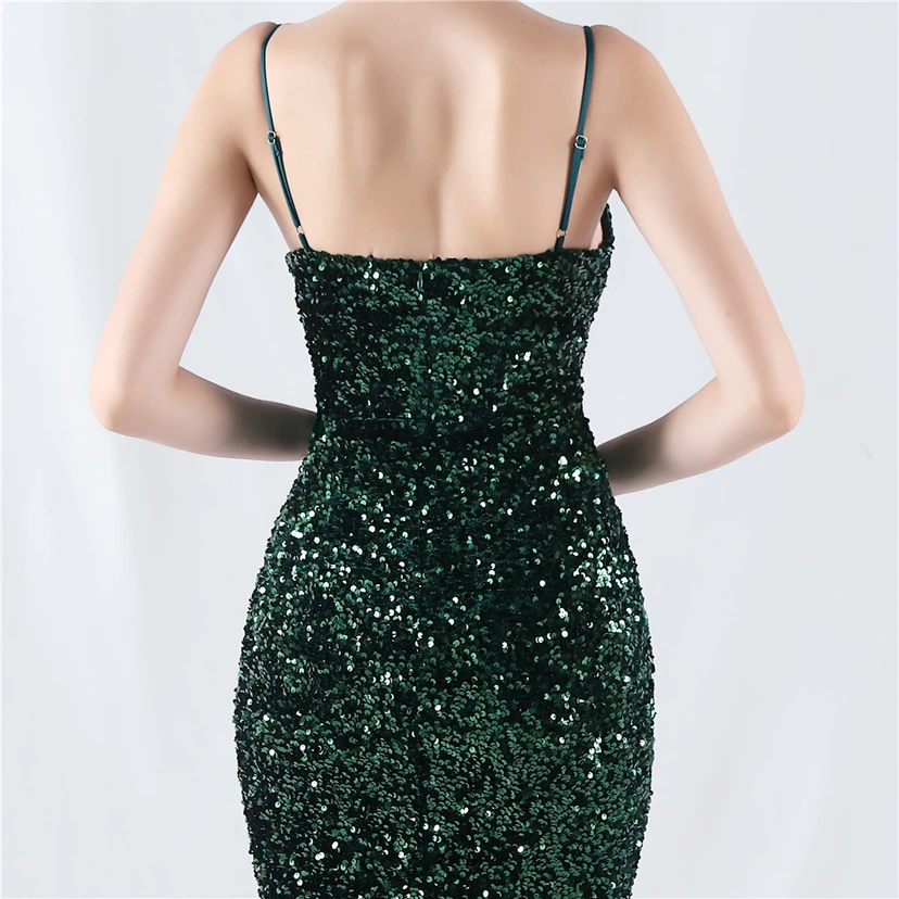 Samtiger, farbverlaufender, perlenbesetzter, sexy Strumpfhalter-Abendkleid view 33