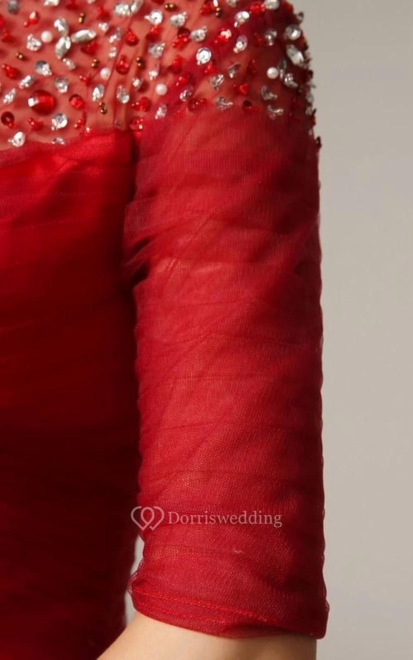 Stunning See-Through Neck Beading A-Line Prom Dress view 7