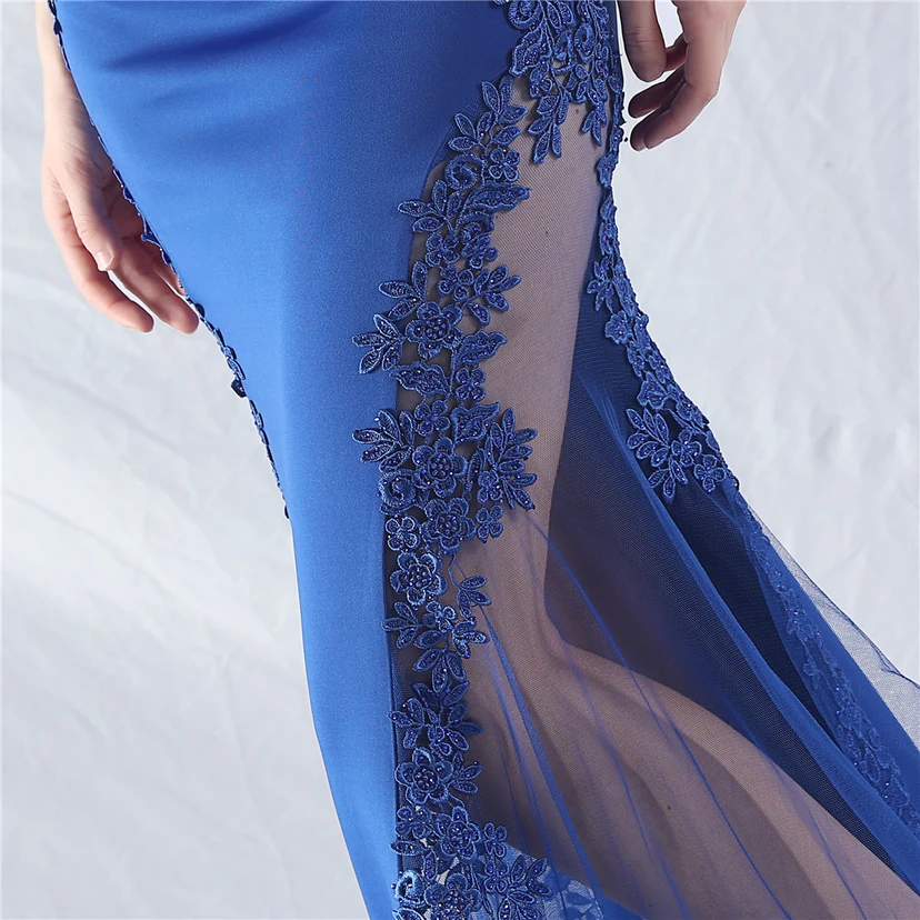 Spitzen-Abendkleid mit heißer Diamant- und Fischgrätenmuster-Weste, tiefem Taillenausschnitt, schulterfreiem Design und kurzer Schleppe view 18