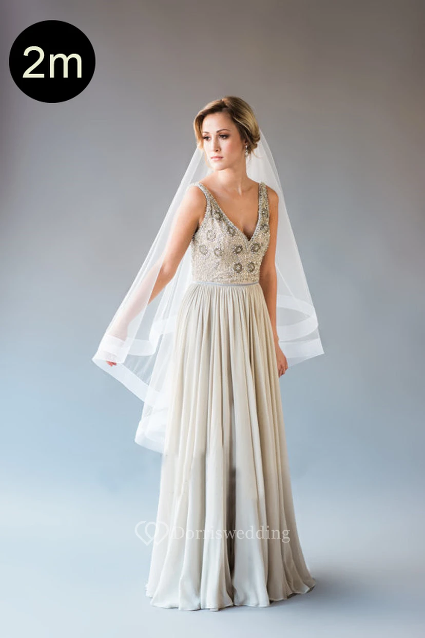 Simple Elbow Length Soft Tulle Wedding Veil view 4