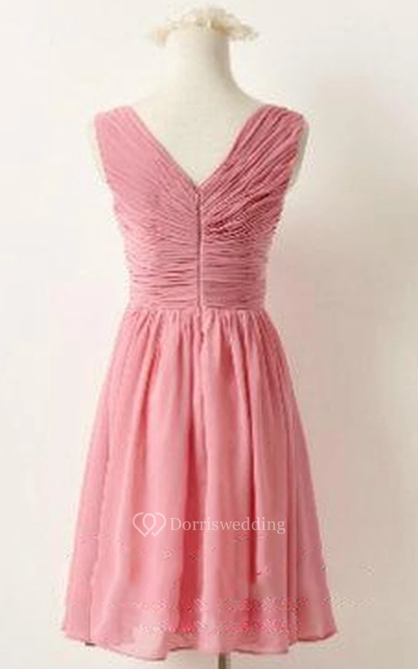 Short V-neck Chiffon Dress view 2