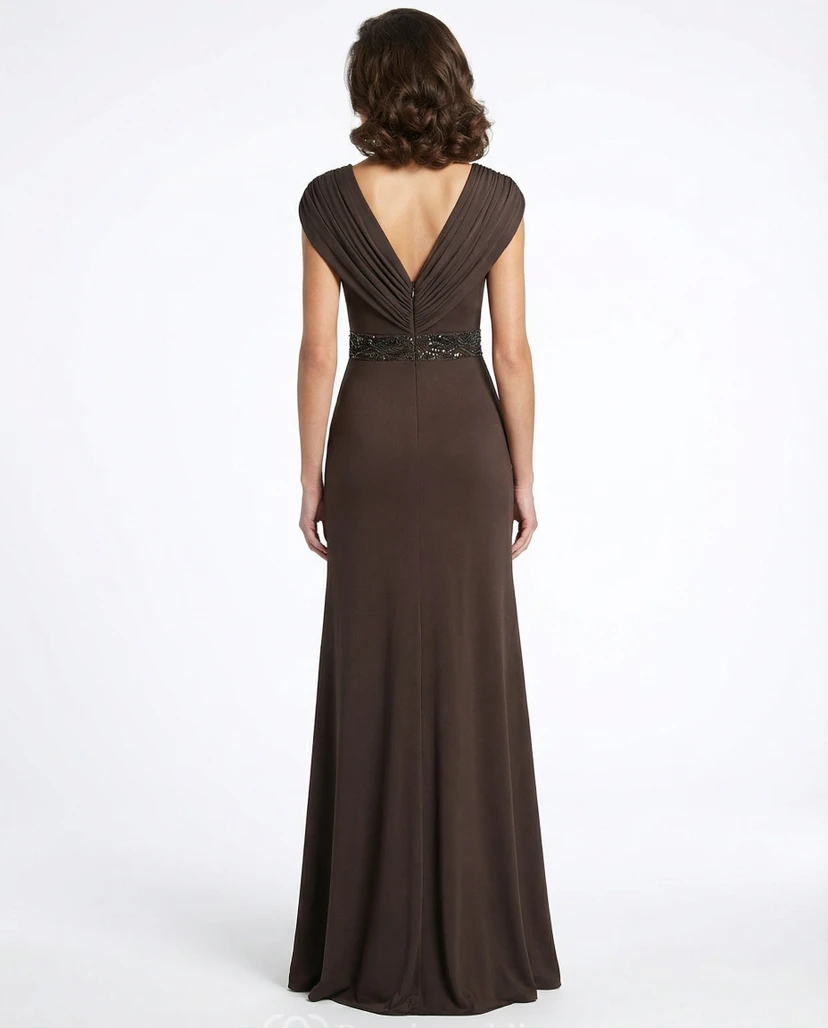 Front Slit V-Neck Mother of the Bride Dress view 2