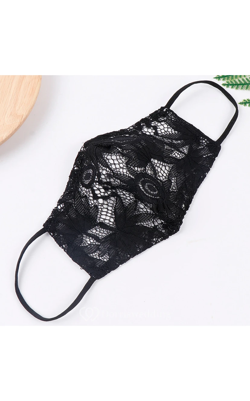 Non-Medical Lace Appliqued Wedding Face Masks view 7