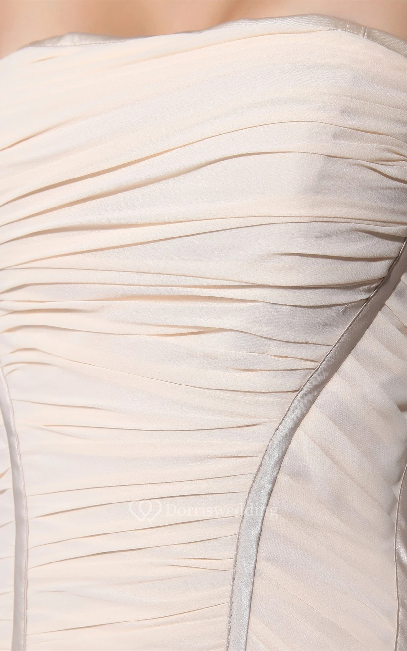Sleeveless Chiffon A-Line Ruched Tiers and Gown With Peplum view 8