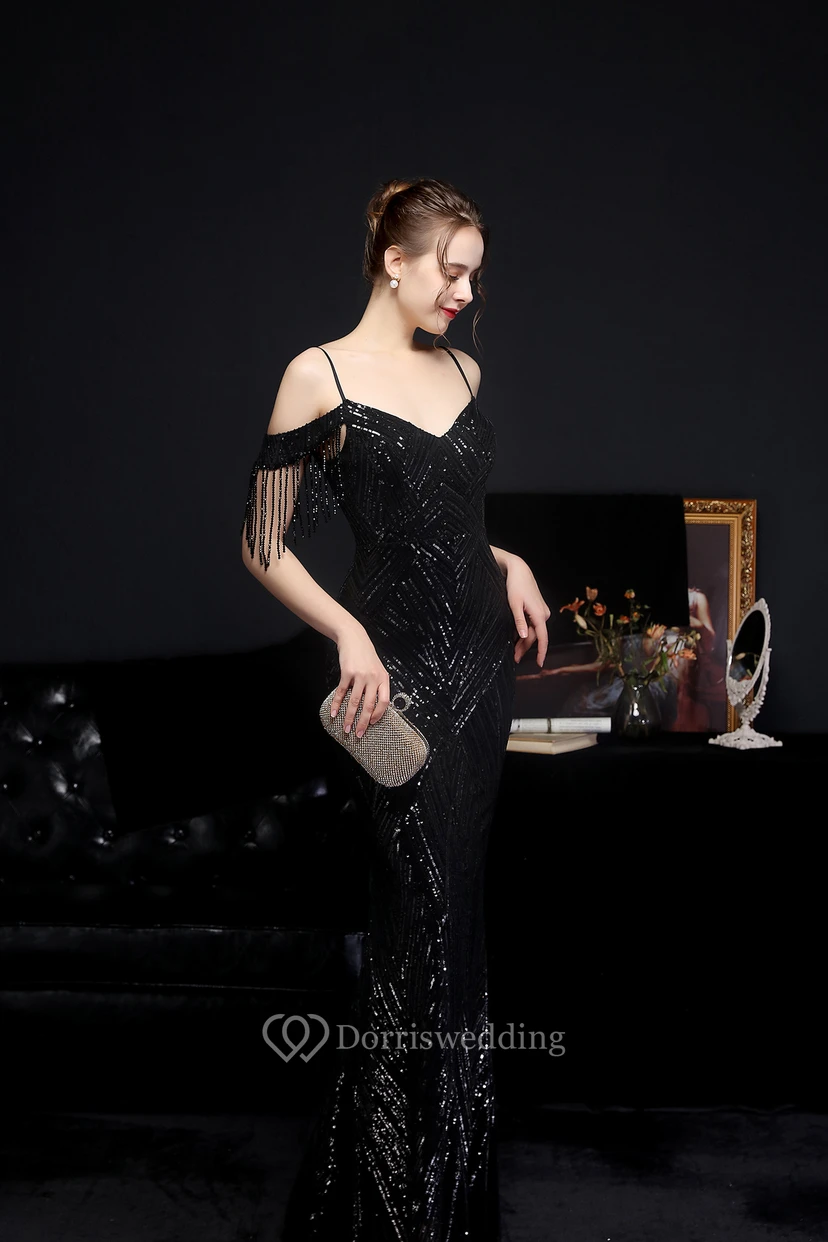 Sequined Fishtail Long Dress Performance Internet Celebrity Event Banquet Car Model Etiquette Evening Dress view 13