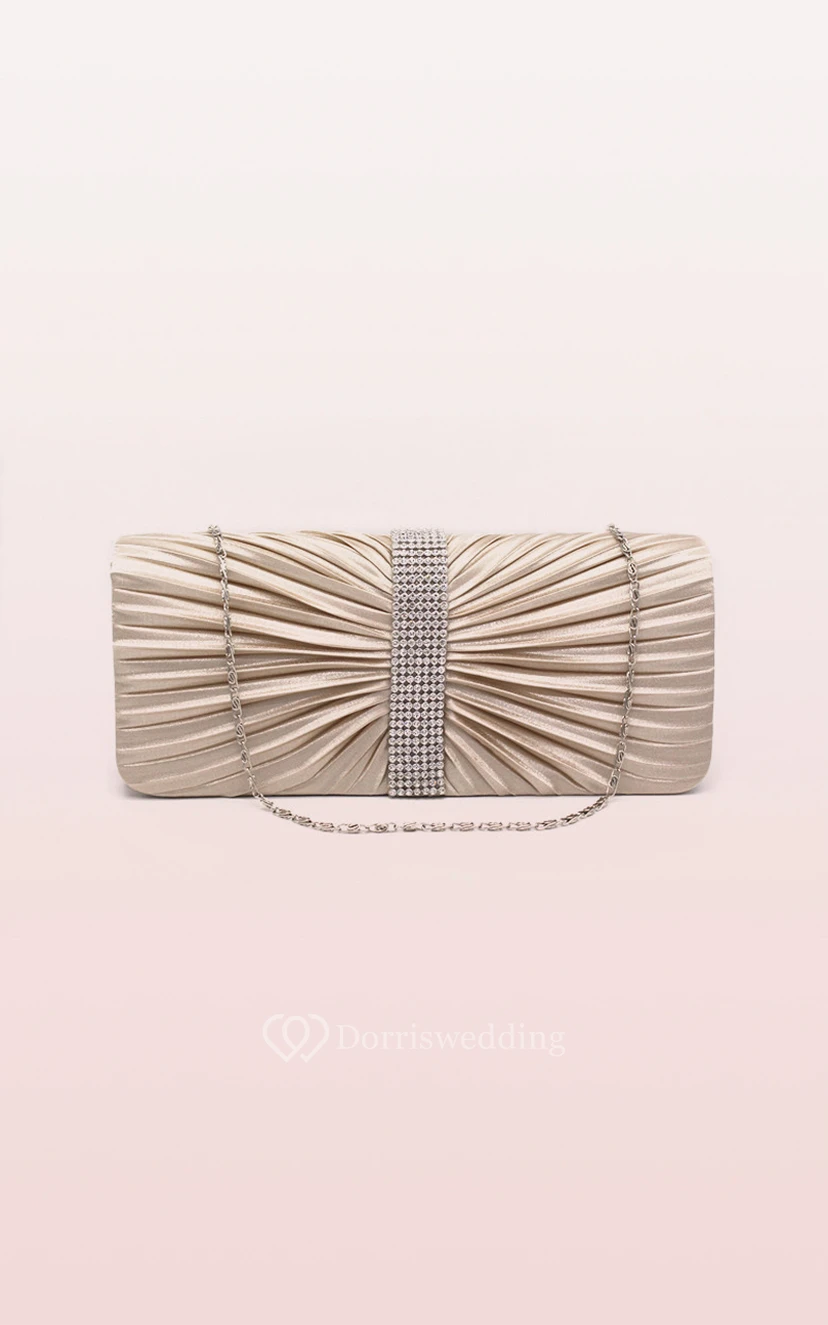 Ruching Rhinestone Handbag view 2