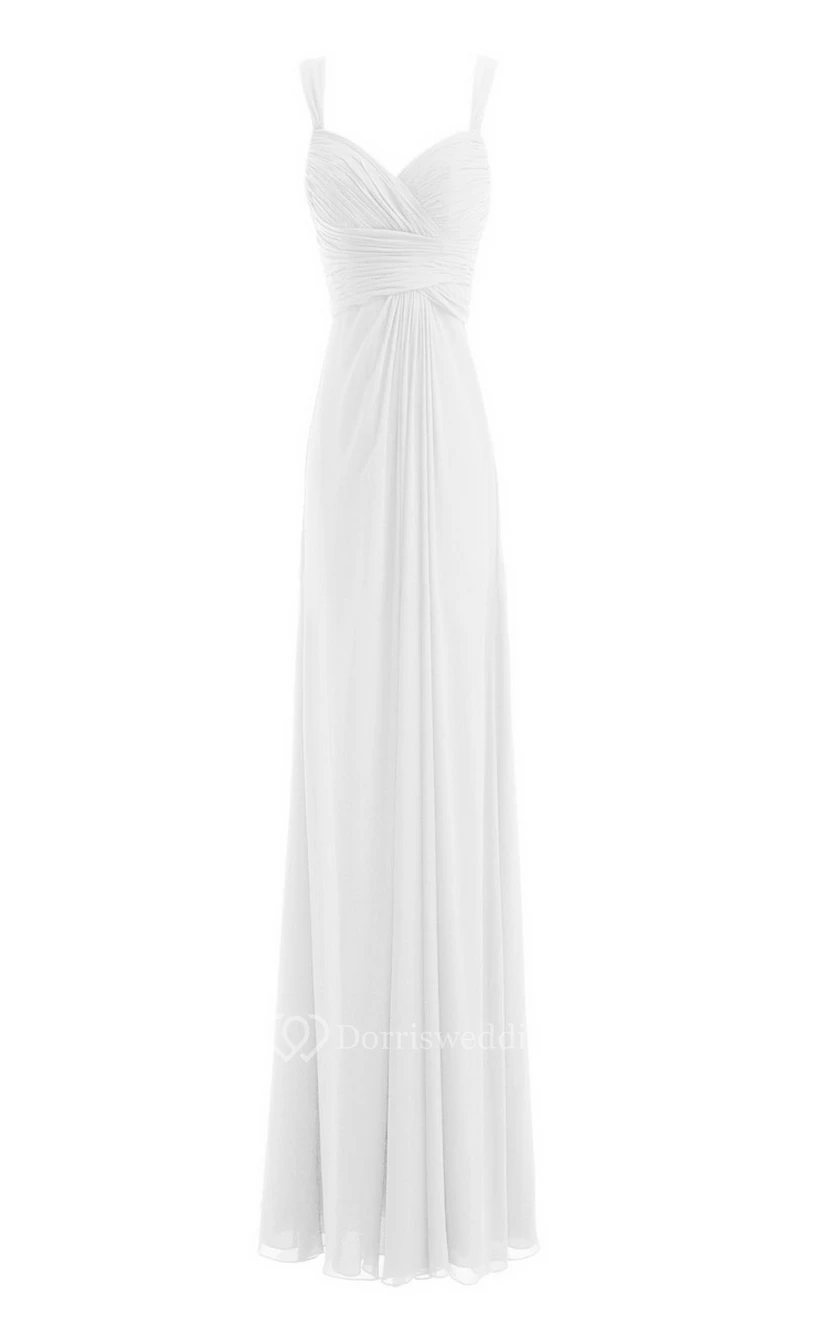 Sleeveless Empire Chiffon Dress With Criss-cross Ruching view 4